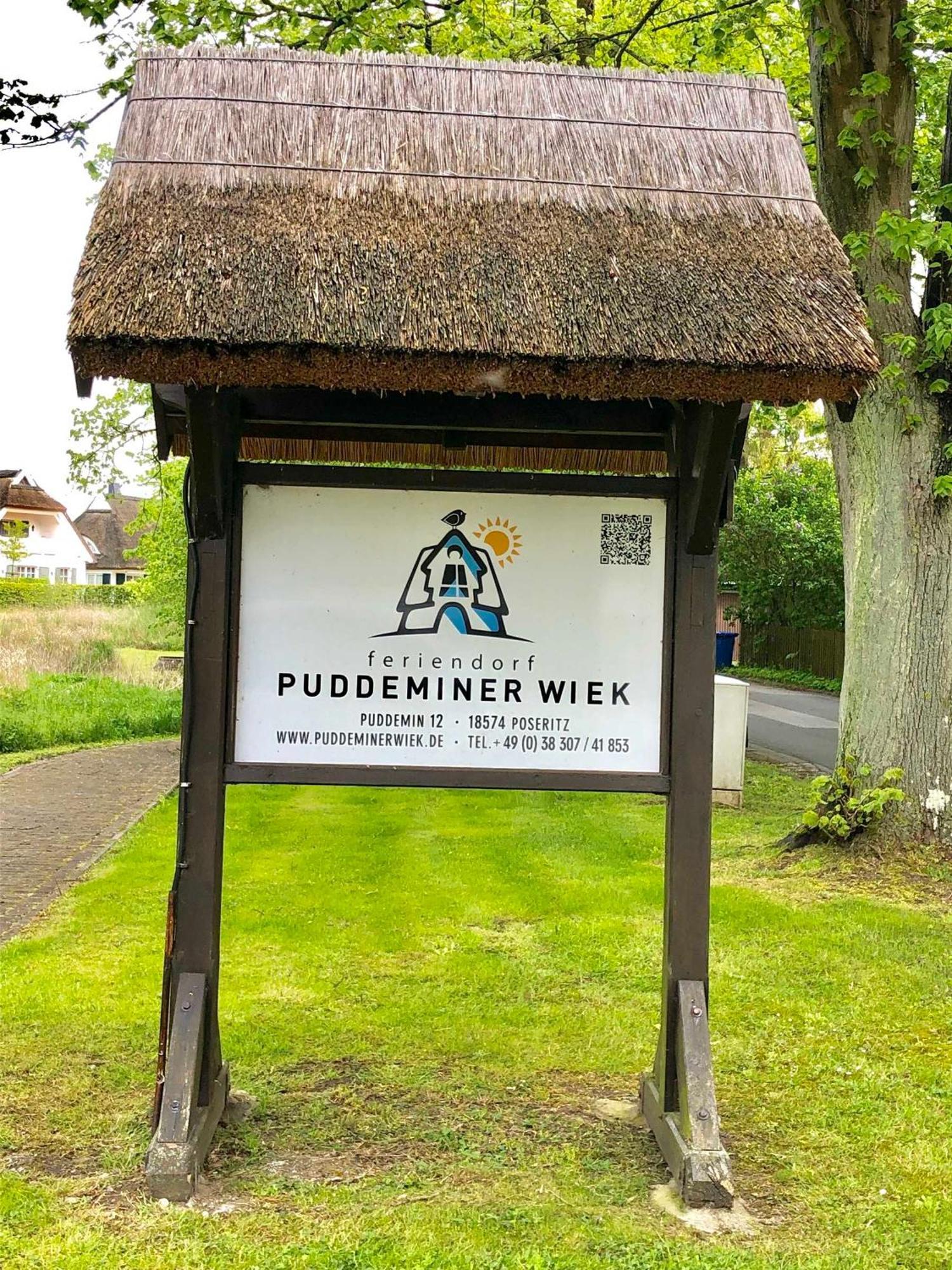 Komfortables Reetdachferienhaus Hasel 1 Puddemin Экстерьер фото
